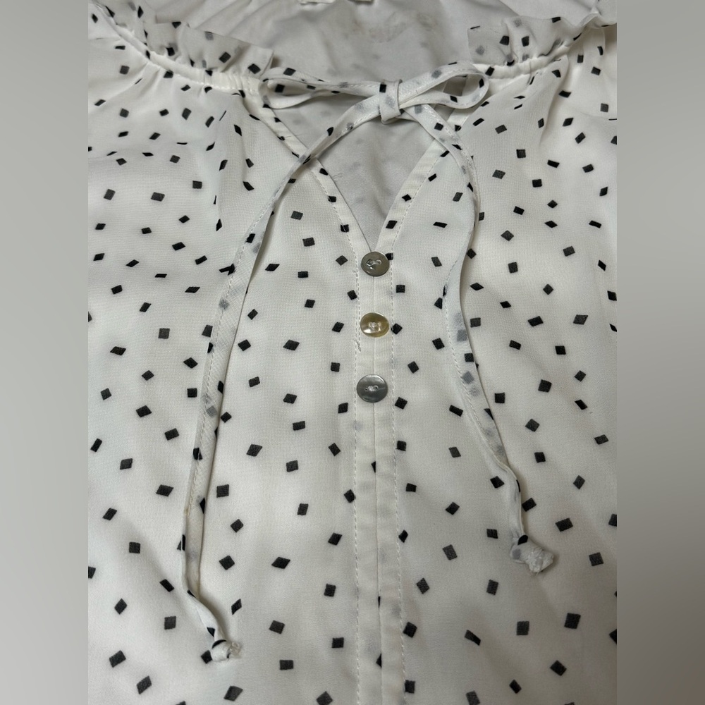 Beacon Apparel Chiffon Dot Sleeveless Workwear Blouse Medium - Picture 4 of 6